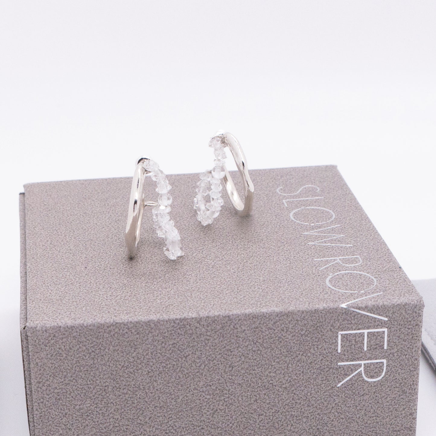 Space Ice - Ice Storm Hoop Earrings (Silver) 