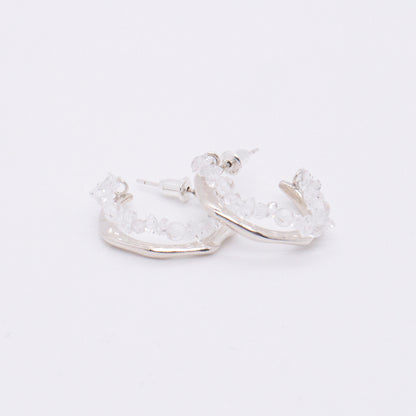 Space Ice - Ice Storm Hoop Earrings (Silver) 