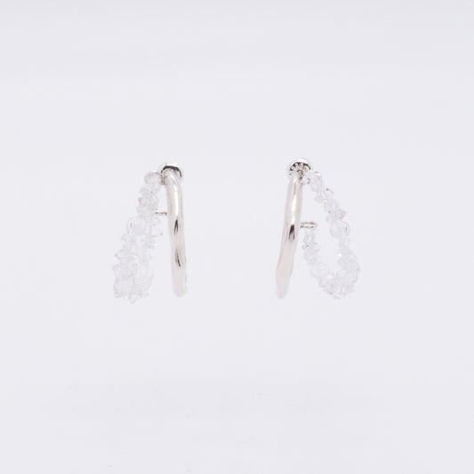 Space Ice - Ice Storm Hoop Earrings (Silver) 