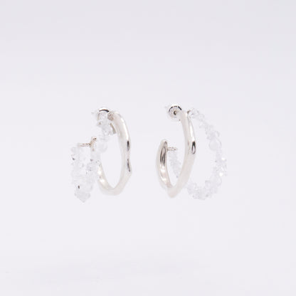 Space Ice - Ice Storm Hoop Earrings (Silver) 