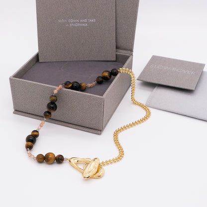 ソーラーフラッシュマグネティックストームホワイトバロックラウンドパールショートネックレス - スターリングシルバー