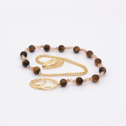 Solar Flares - Magnetic Storm Tigerite Sunstone Bracelet (18K Gold Plated)
