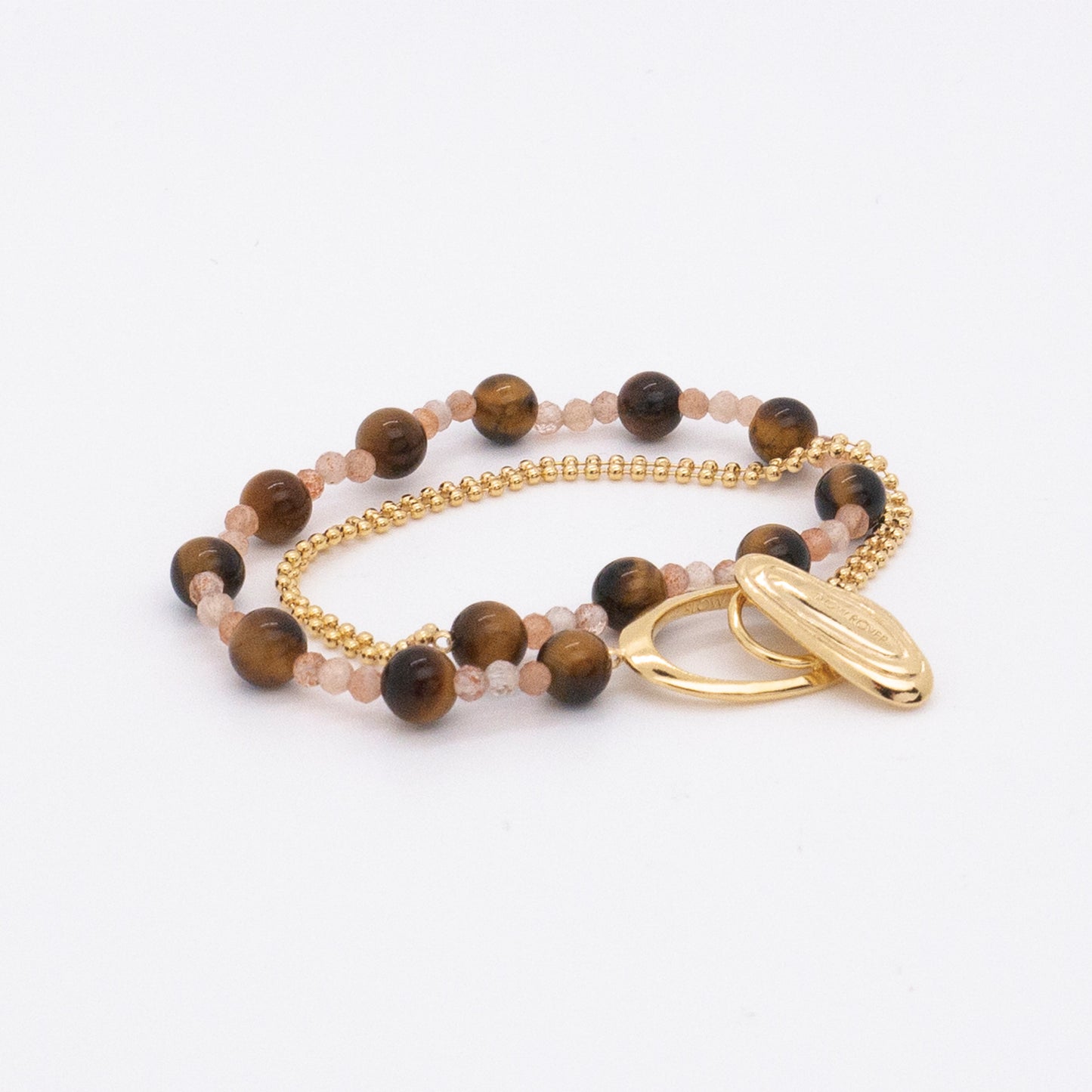 Solar Flares - Magnetic Storm Tigerite Sunstone Bracelet (18K Gold Plated)