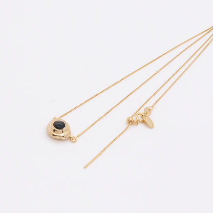 太陽閃焰 太陽黑子金運石鎖骨鍊-厚鍍18K金