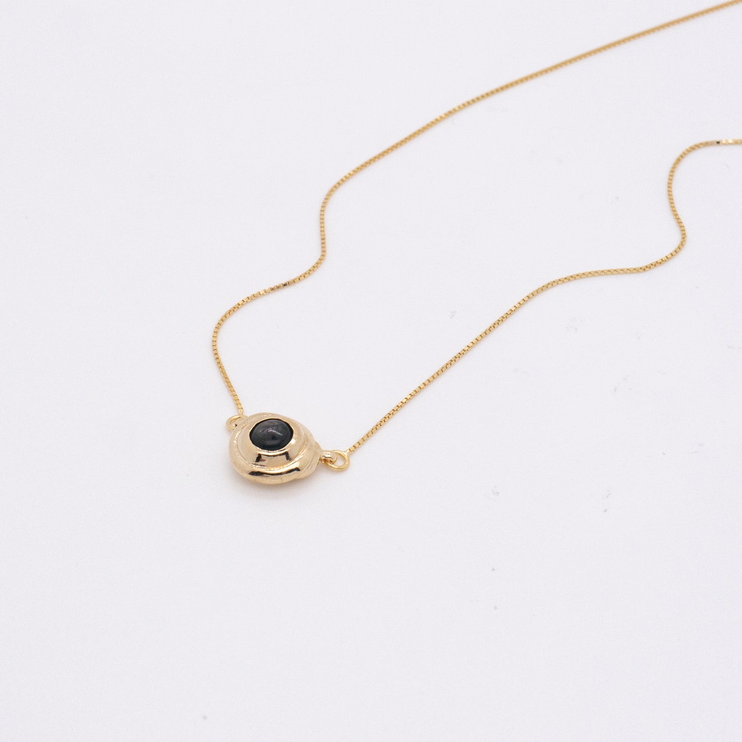 太陽閃焰 太陽黑子金運石鎖骨鍊-厚鍍18K金