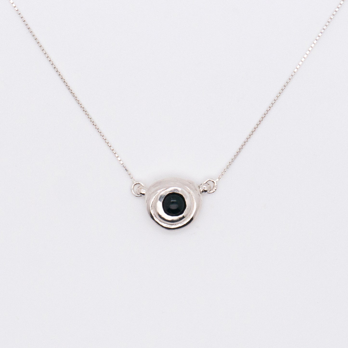 Solar Flares - Sunspots Black Agate Necklace (Silver)
