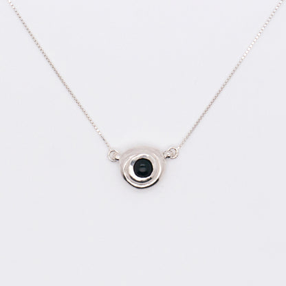 Solar Flares - Sunspots Black Agate Necklace (Silver)