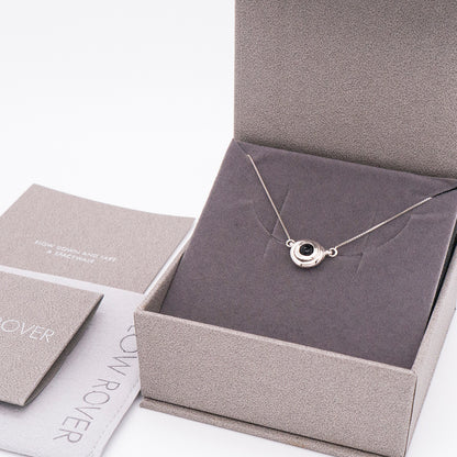 Solar Flares - Sunspots Black Agate Necklace (Silver)