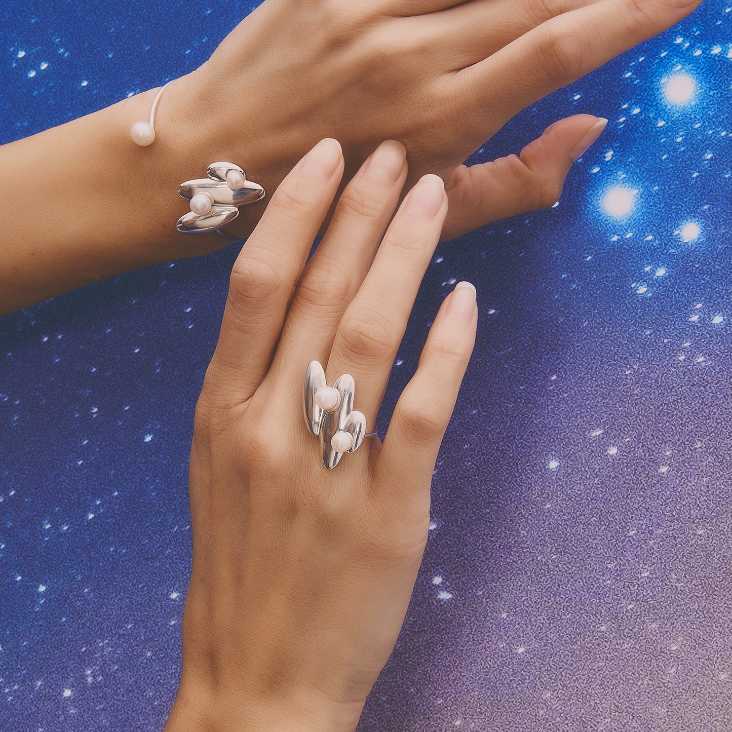多重宇宙 平行時空珍珠戒指-純銀