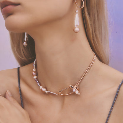 Multiverse - Time Travel Lavender Pearl Choker (Rose Gold Plated) 