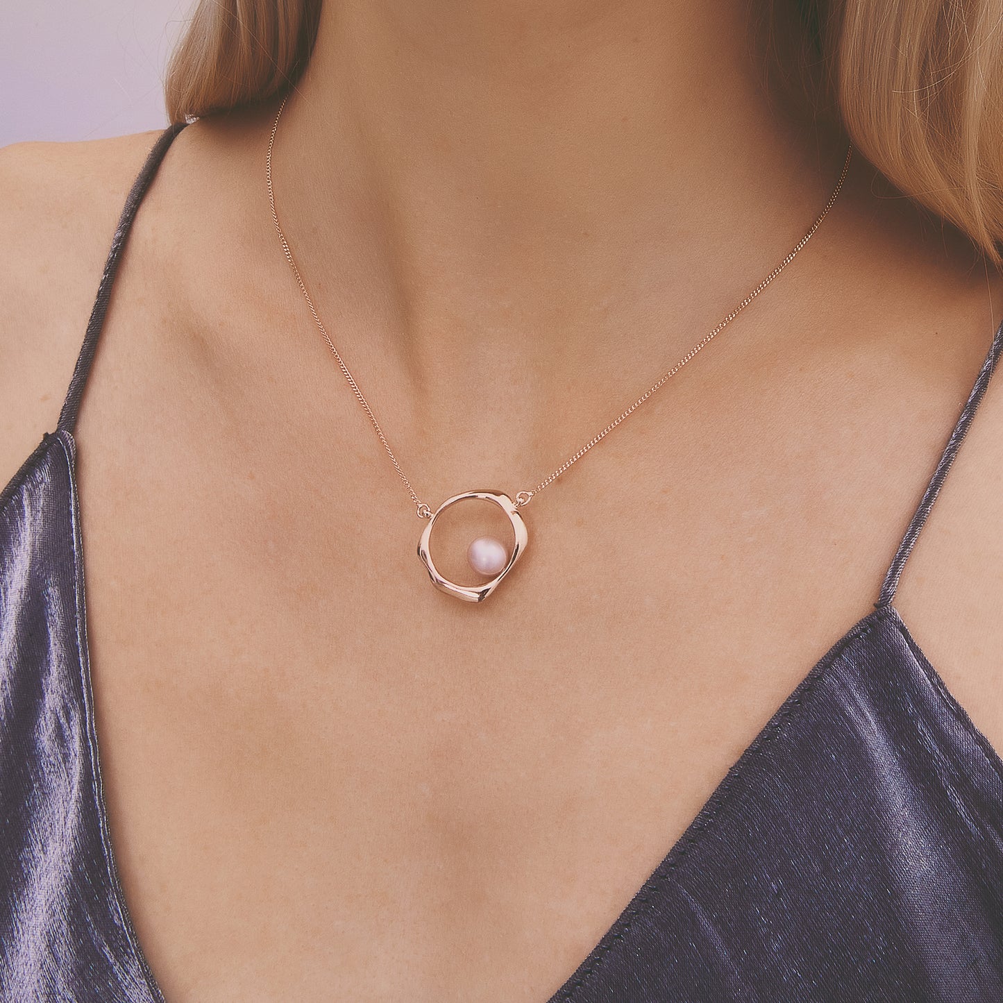 Multiverse - Classic Pearl Necklace (Rose Gold Plated) 