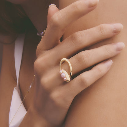 Multiverse - Time Travel Baby Pearl Ring (18K Gold Plated) 