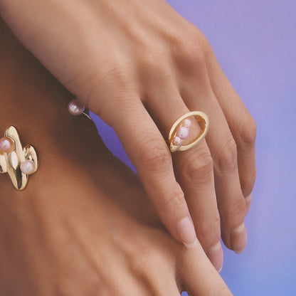 Multiverse - Time Travel Baby Pearl Ring (18K Gold Plated) 